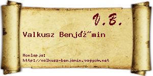 Valkusz Benjámin névjegykártya